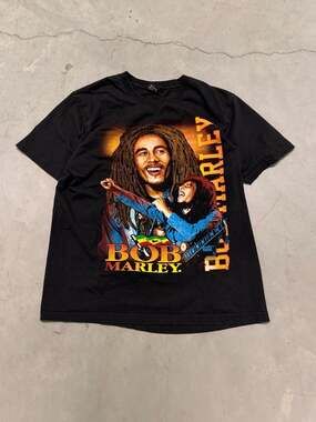 Vintage Lion of Judah Bob Marley Double Sided Graphic Reggae Rap Tee